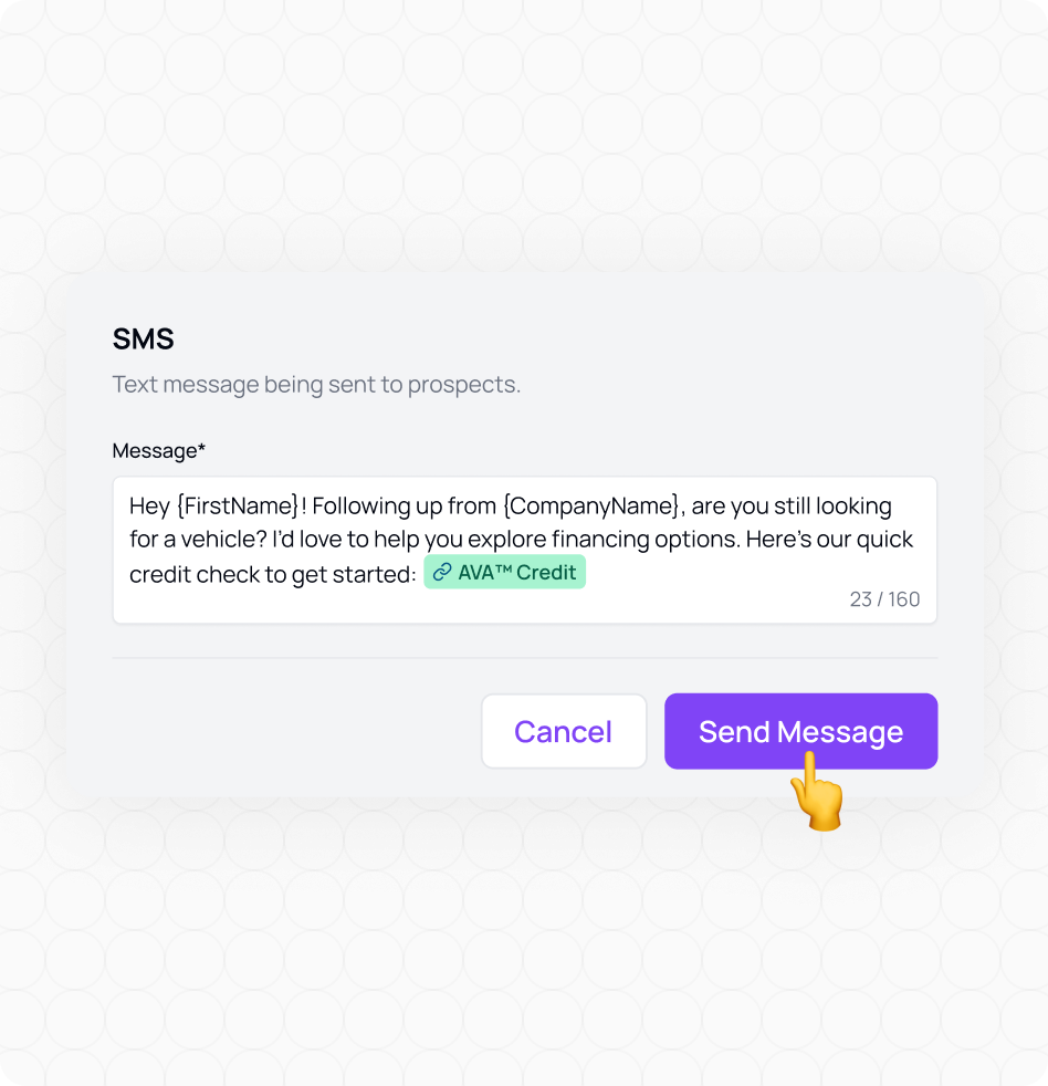 AVA® SMS Hub automated lead nurture