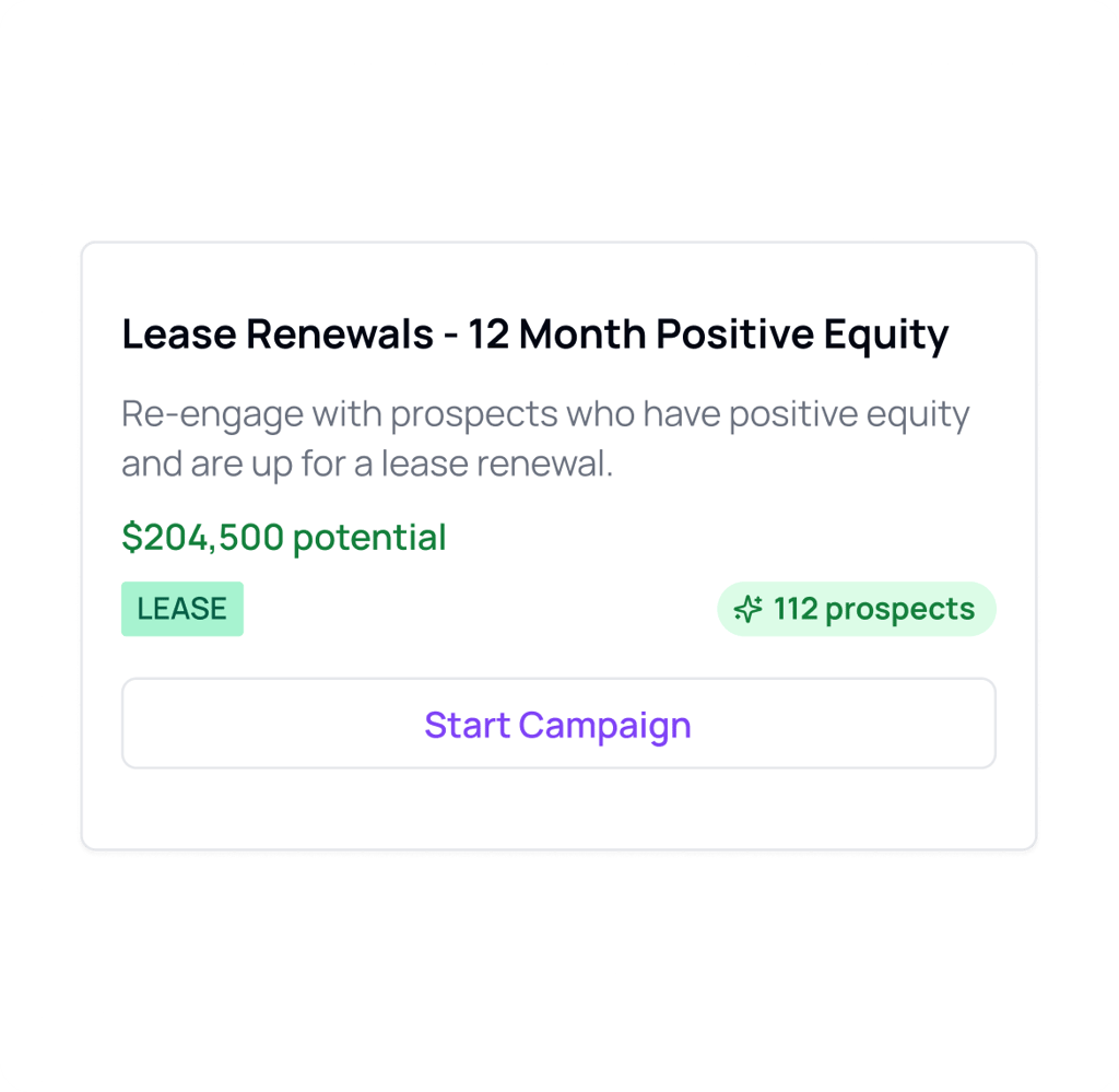 AVA® Marketing Campaigns — lease renewal campaign