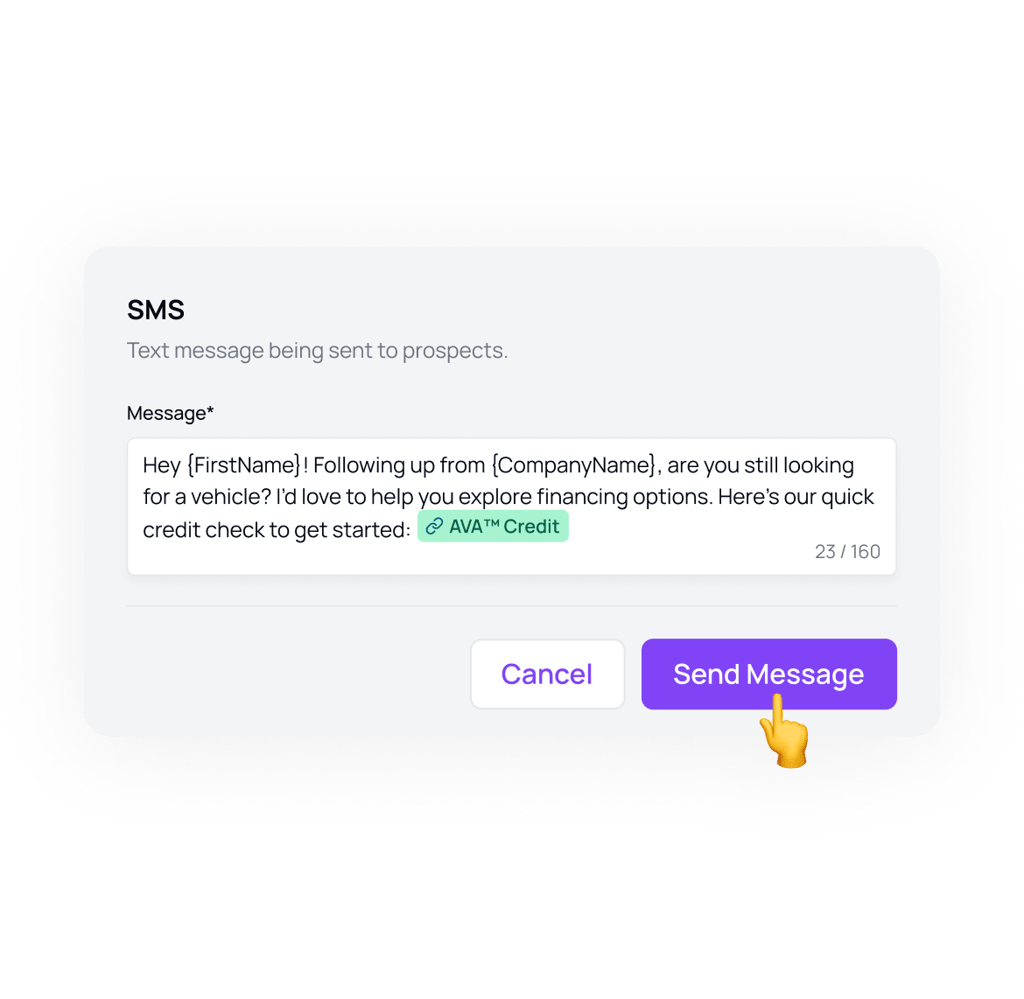 AVA® SMS Automations — re-engage leads via text