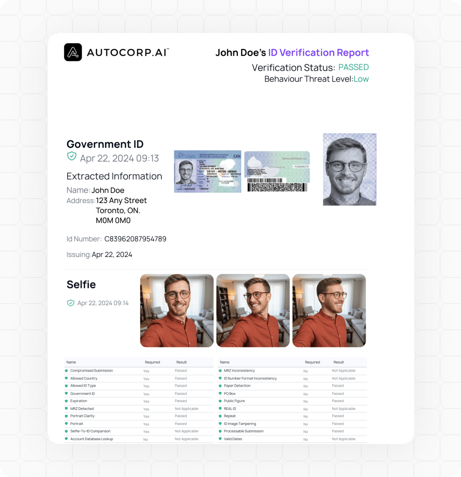 Lender-ready IDV report