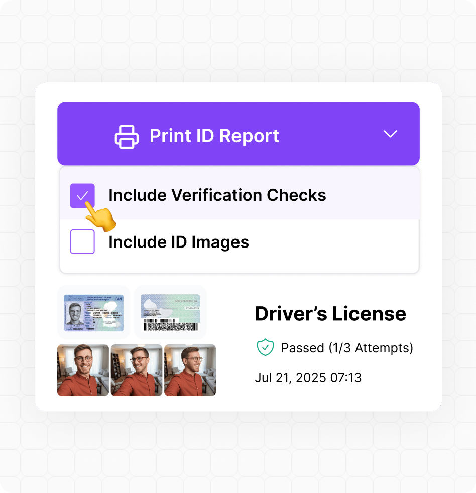 Instant IDV report generation