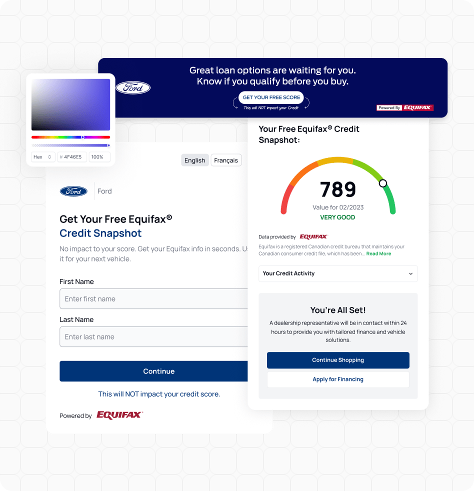 OEM-branded AVA® credit qualification experience