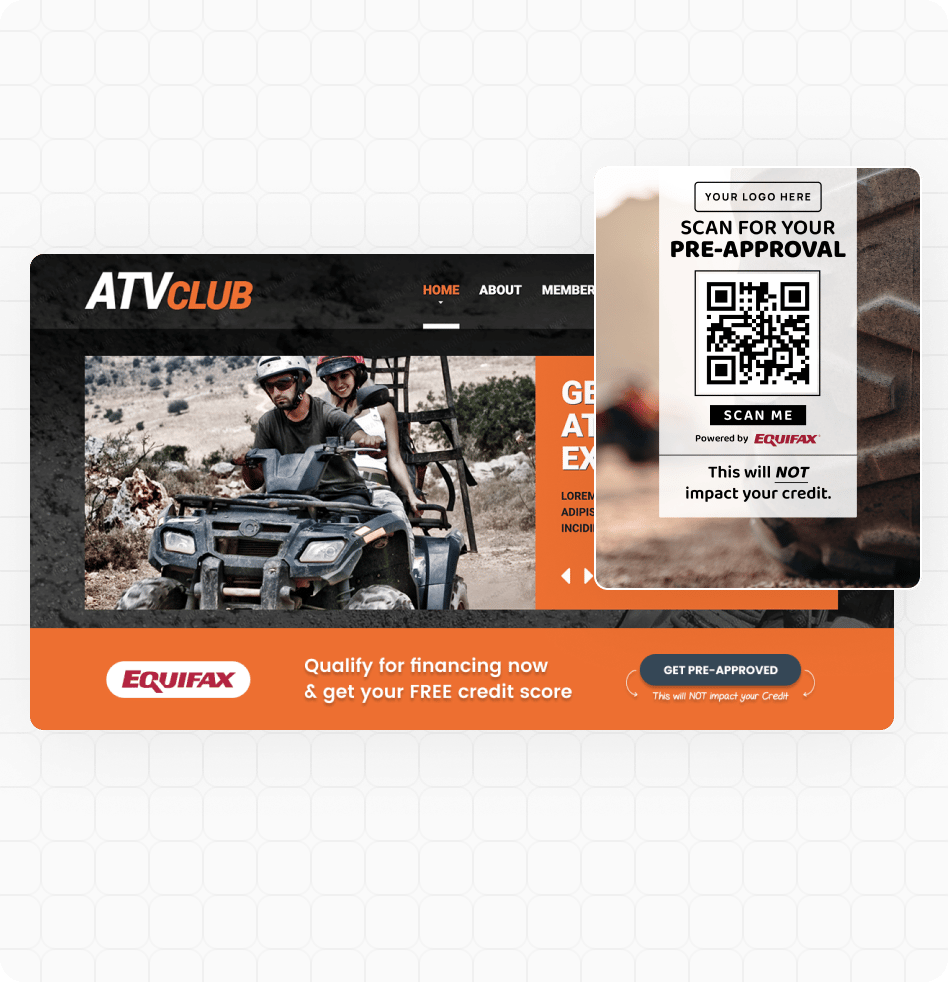 AVA® website widget on a powersports dealer site