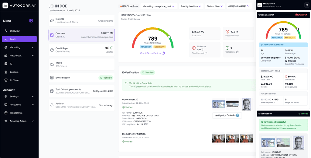 AVA® VeriDrive - IDV to credit dashboard
