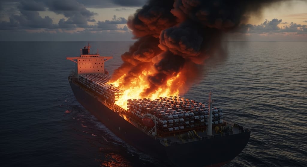 Cargo Ship Loaded with 3,000 Vehicles Catches Fire, Left Adrift in Pacific